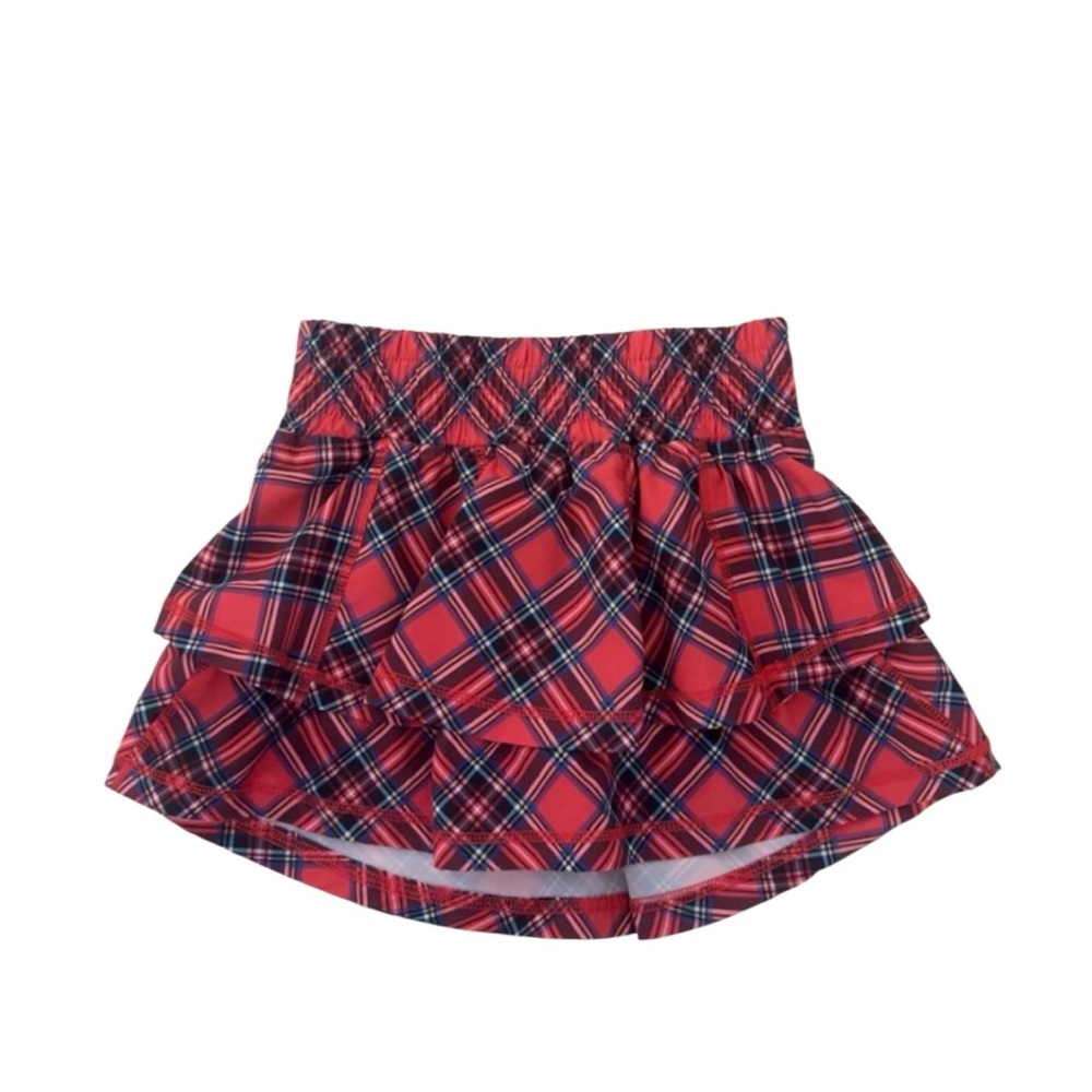 The Bubble Girls‎ Red Tartan Plaid Athletic Skort Skirt Size 6 Small